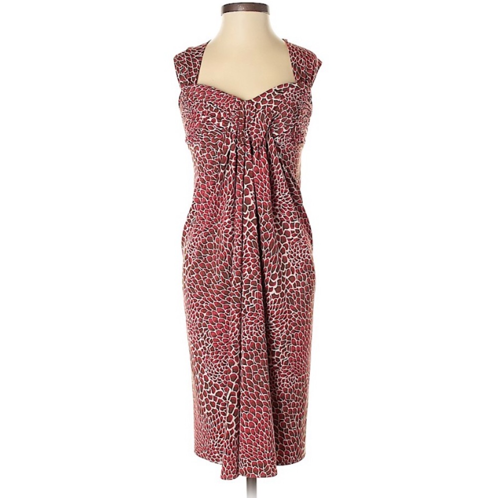 BCBGMAXAZRIA Abstract Floral Print Twist Front Dress
